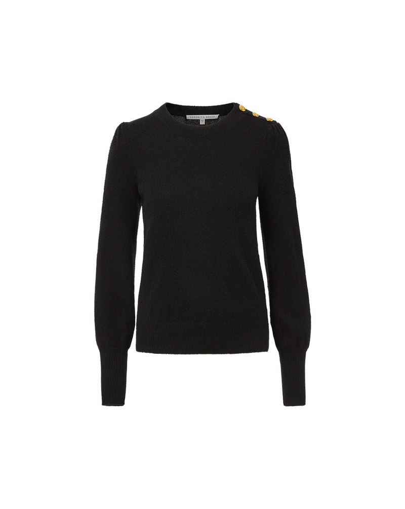 Nelia Cashmere Pullover | Button Accent
