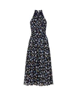 Brock Silk Ruched Midi Dress