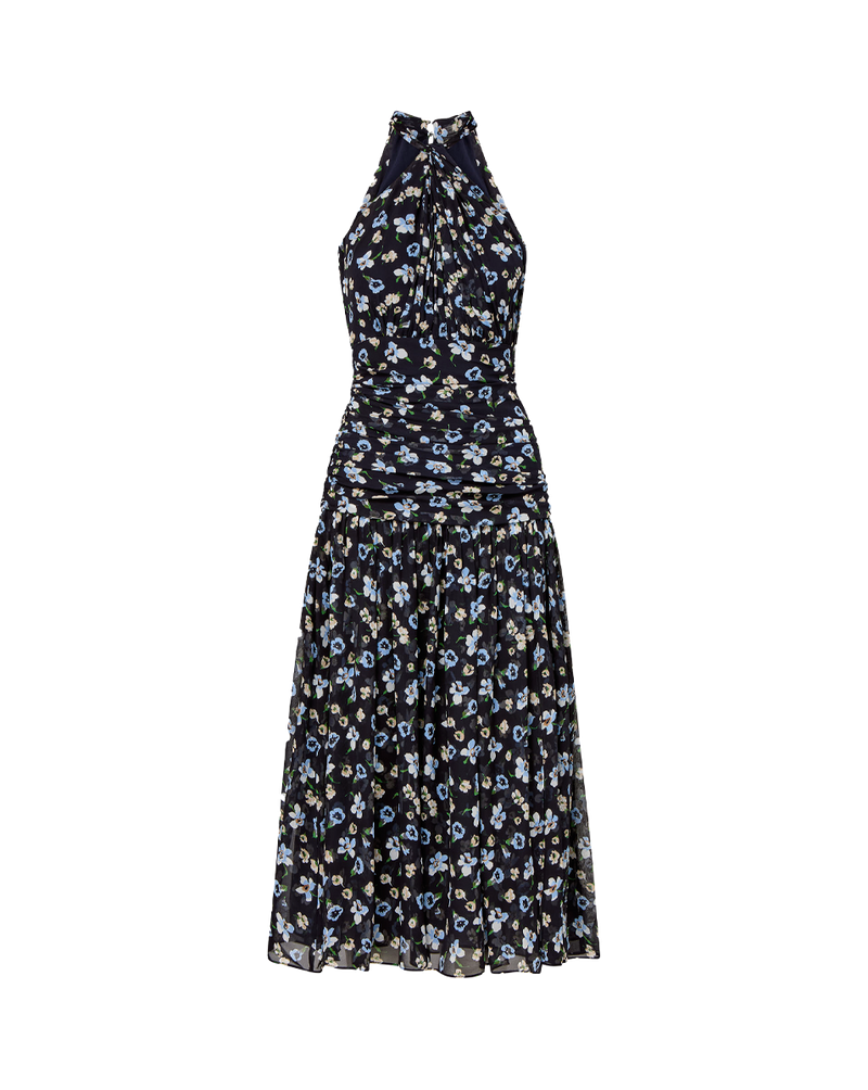Brock Silk Ruched Midi Dress
