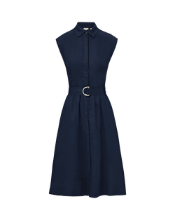 Loreta Belted Linen Dress