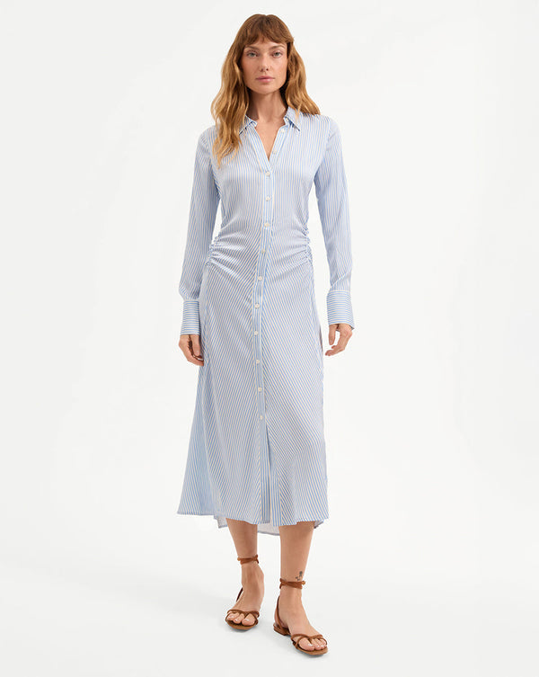 Lex Silk Midi Shirtdress