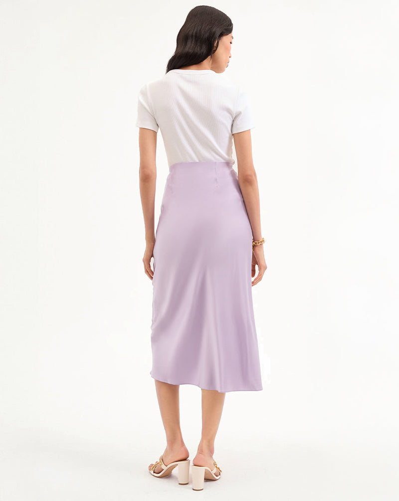 Clover Stretch-Silk Slip Skirt