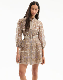 Kumar Silk-Linen Mini Dress