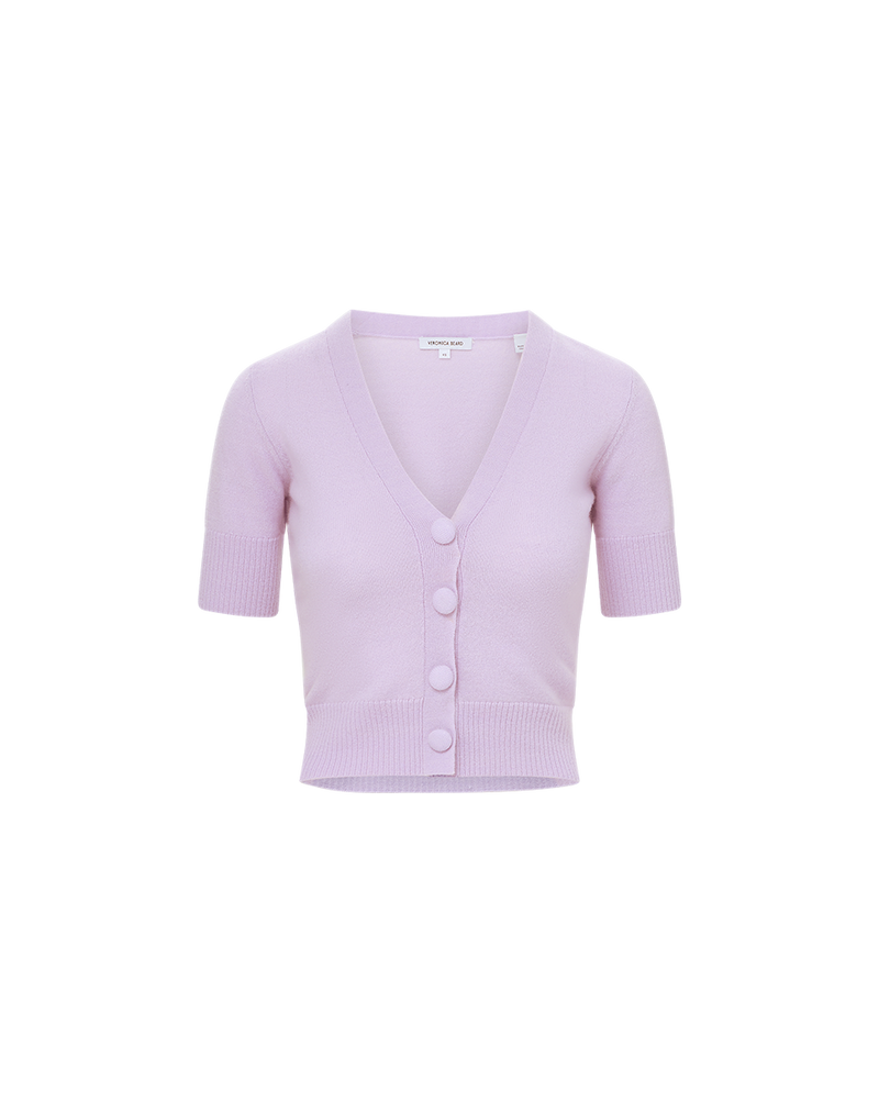 Solene Short-Sleeve Cashmere Cardigan