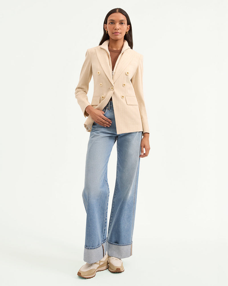 Gaya Metallic Pinstripe Dickey Jacket
