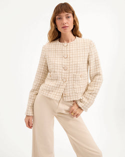 Andrea Metallic Tweed Jacket