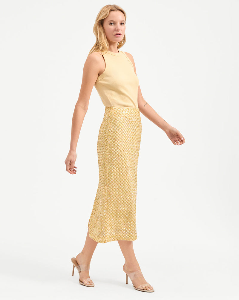 Allora Beaded Midi Skirt