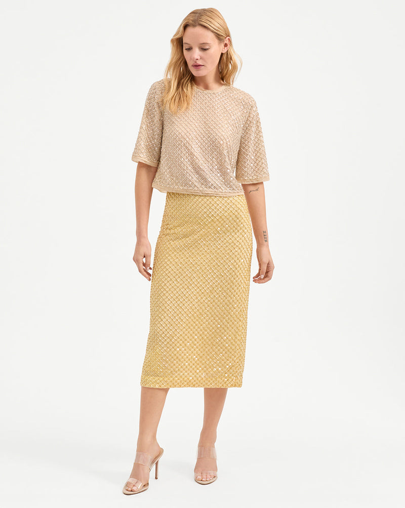 Allora Beaded Midi Skirt