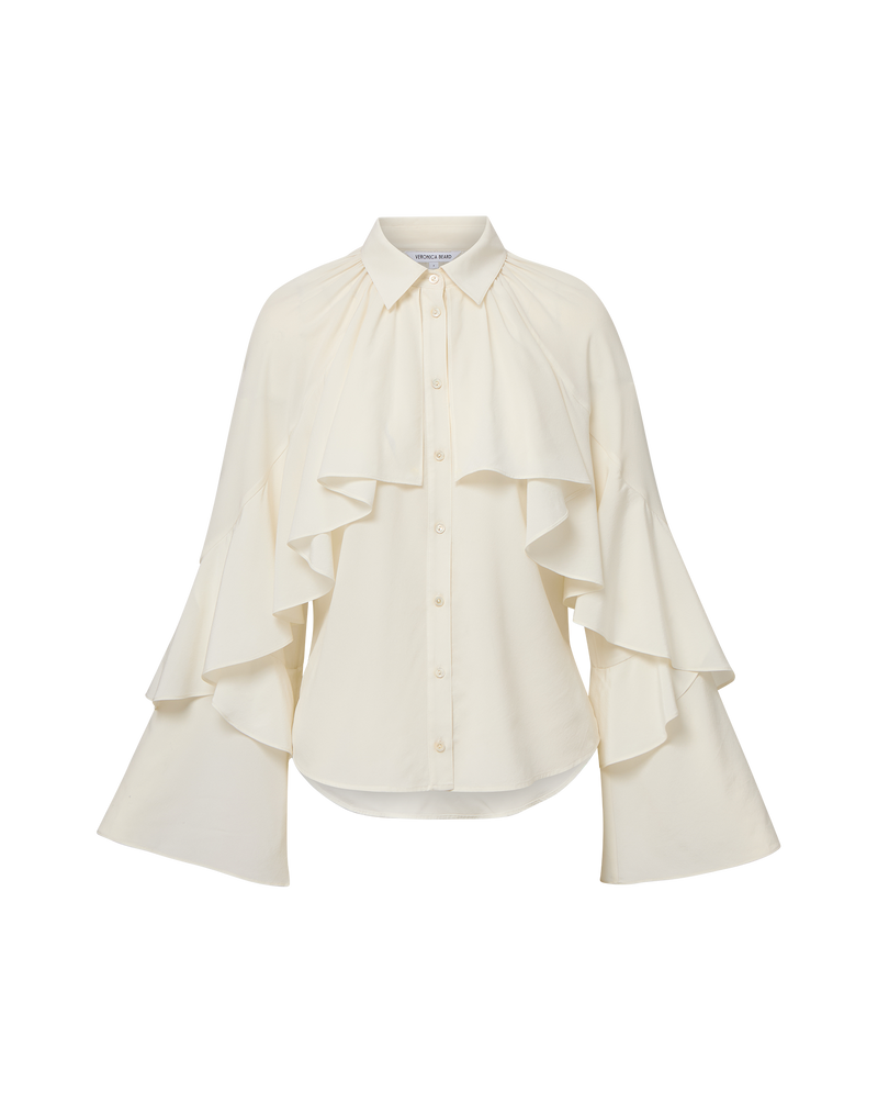 Demaris Ruffled Button-Down Blouse