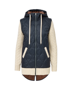 Barrows Knit-Sleeve Quilted Jacket