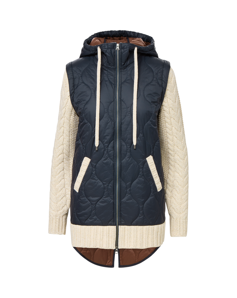 Barrows Knit-Sleeve Quilted Jacket