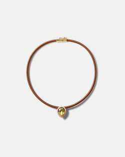Brown Cord Pendant Necklace