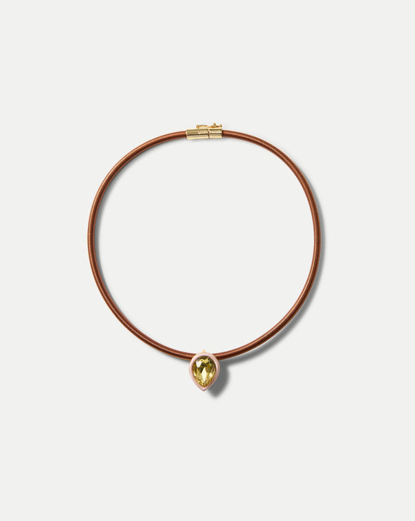 Brown Cord Pendant Necklace