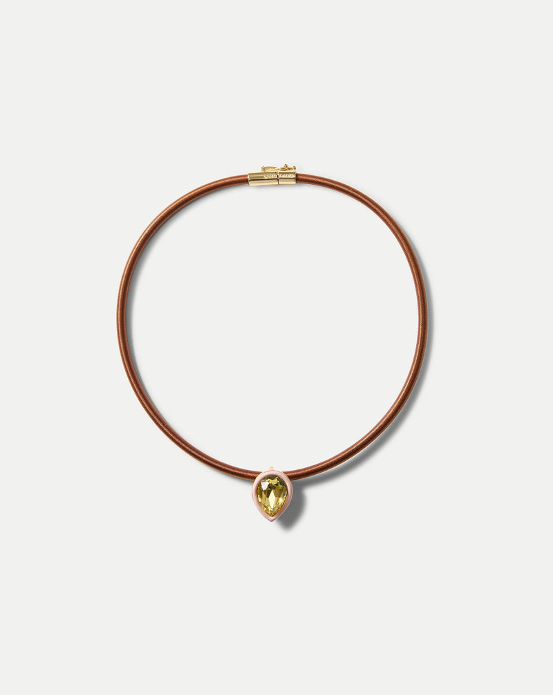 Brown Cord Pendant Necklace
