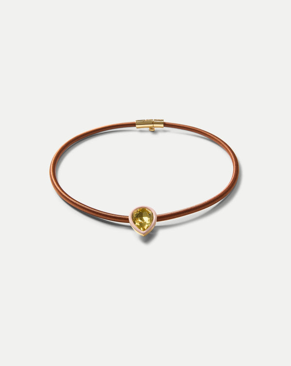 Brown Cord Pendant Necklace