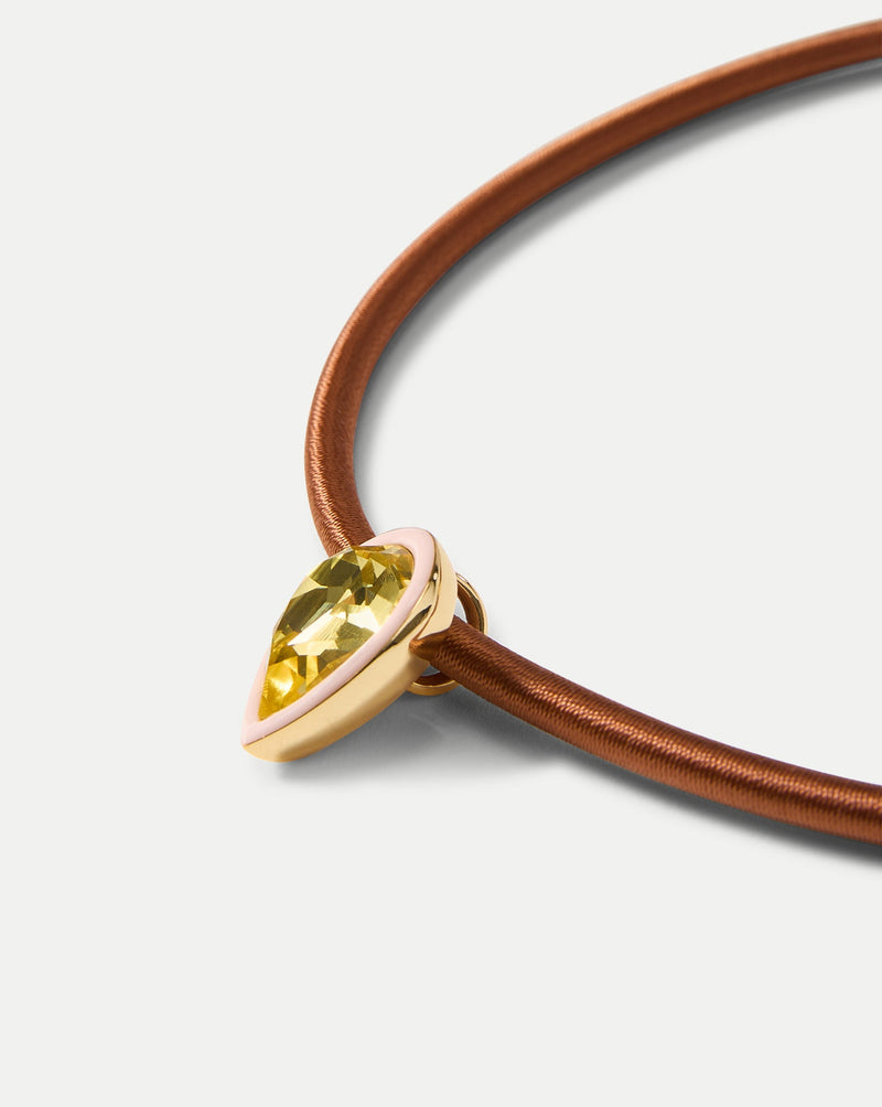 Brown Cord Pendant Necklace