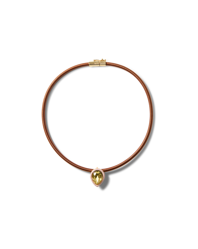 Brown Cord Pendant Necklace