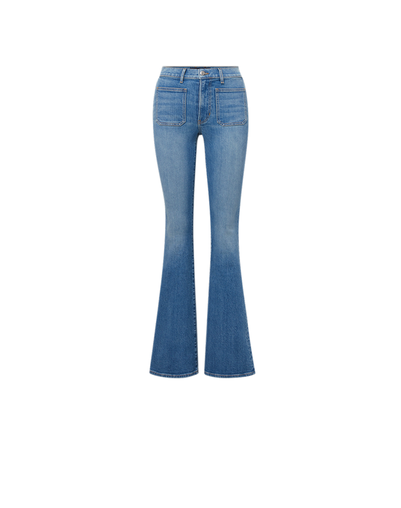 Beverly Patch-Pocket Skinny-Flare Jean