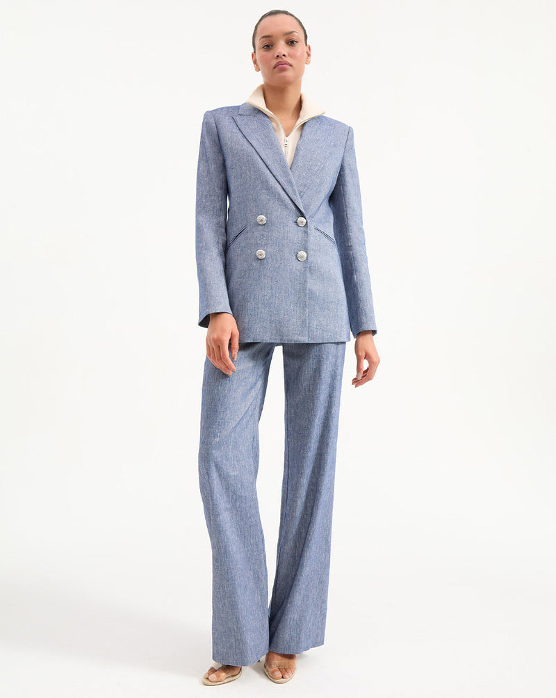 Jude Linen Wide-Leg Pant