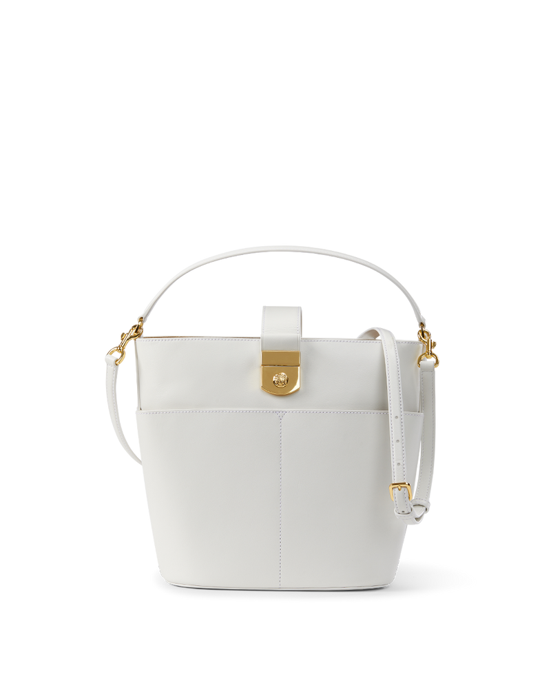 Large Crest Lock Bucket Bag