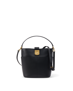 Small Crest Lock Bucket Bag