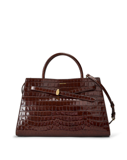 Large Veronica Beard Croc-Embossed Dash Bag