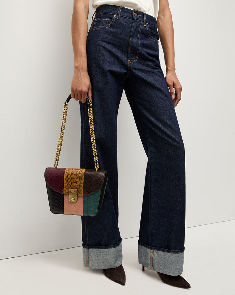 Double Link Patchwork Flap Bag