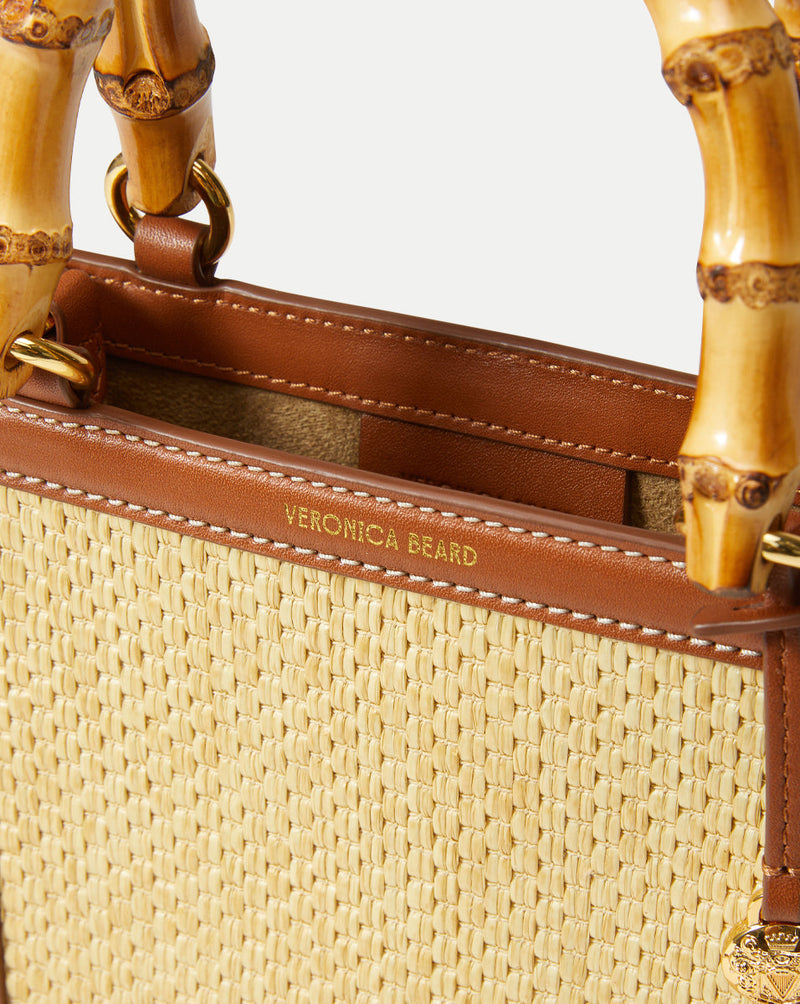 Raffia Bamboo-Handle Shopper Bag