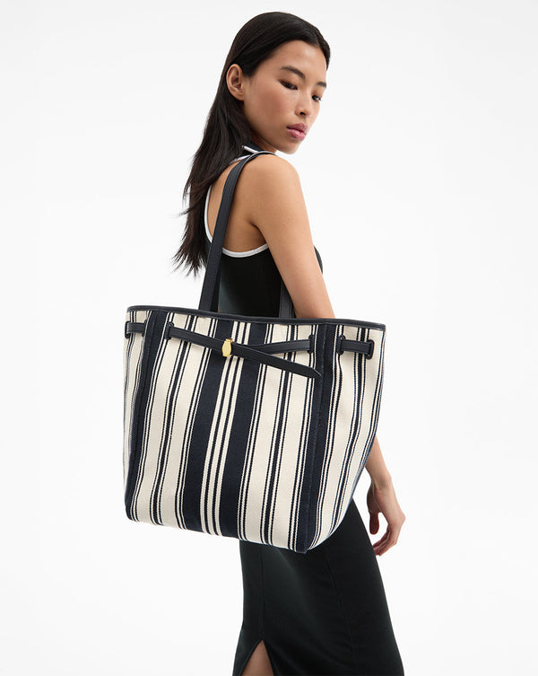 Veronica Beard Striped Canvas Dash Tote