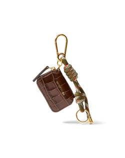 Croc-Embossed Zip Pouch Bag Charm