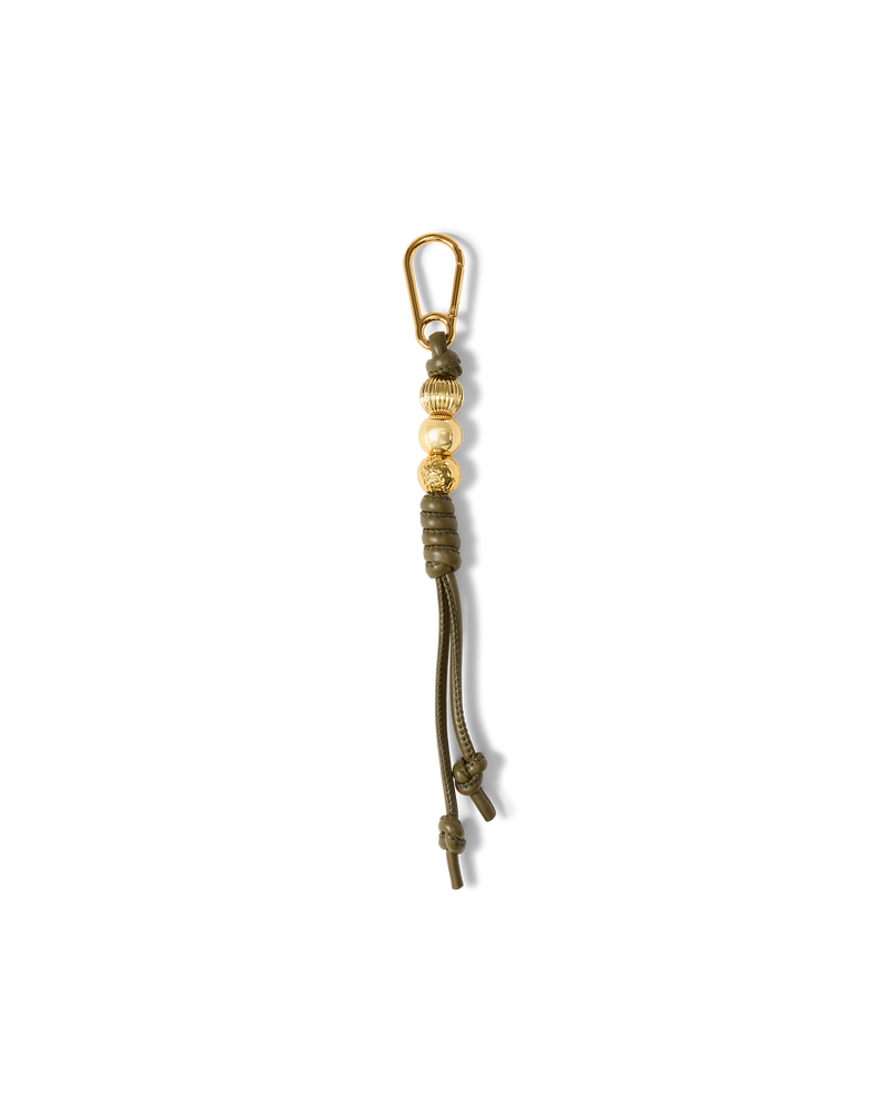 Vegan Leather Beaded Bag Charm