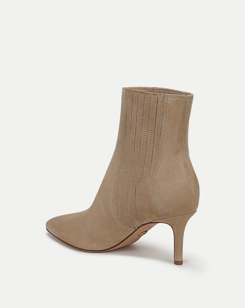 Lisa Suede Mid-Heel Bootie