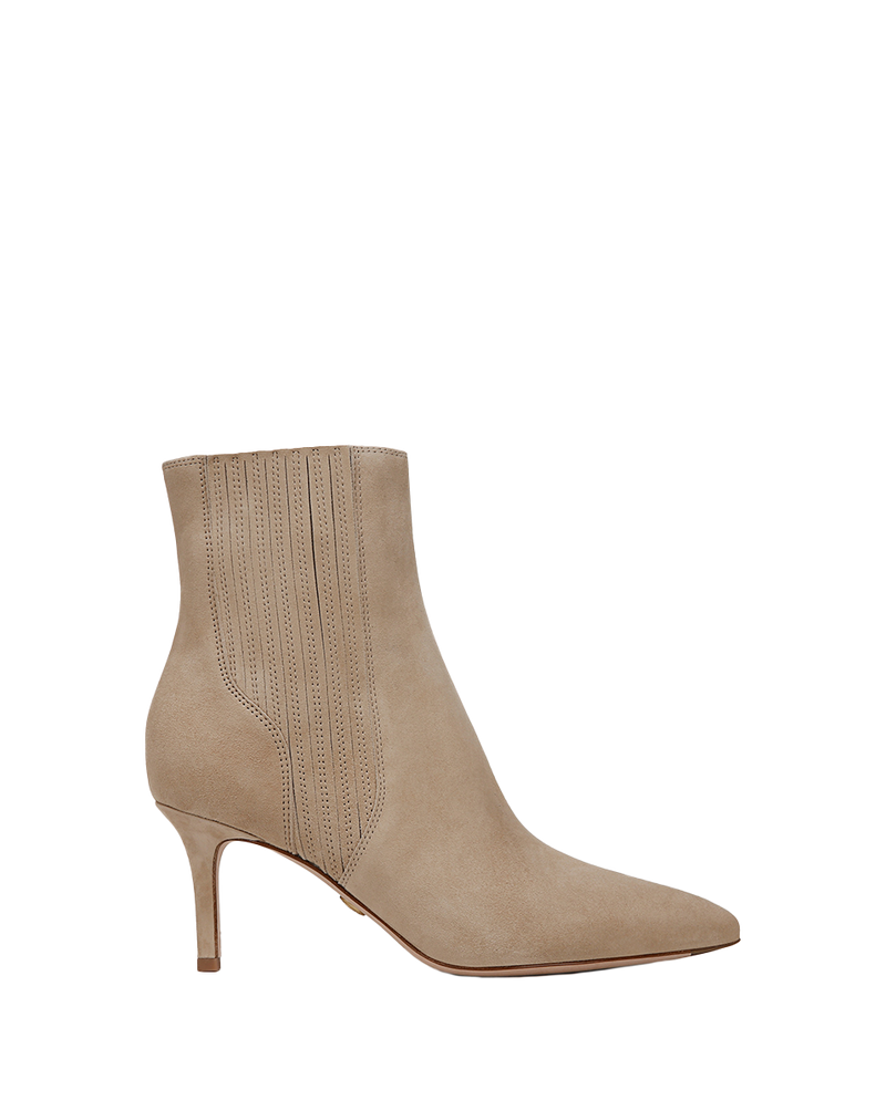 Lisa Suede Mid-Heel Bootie
