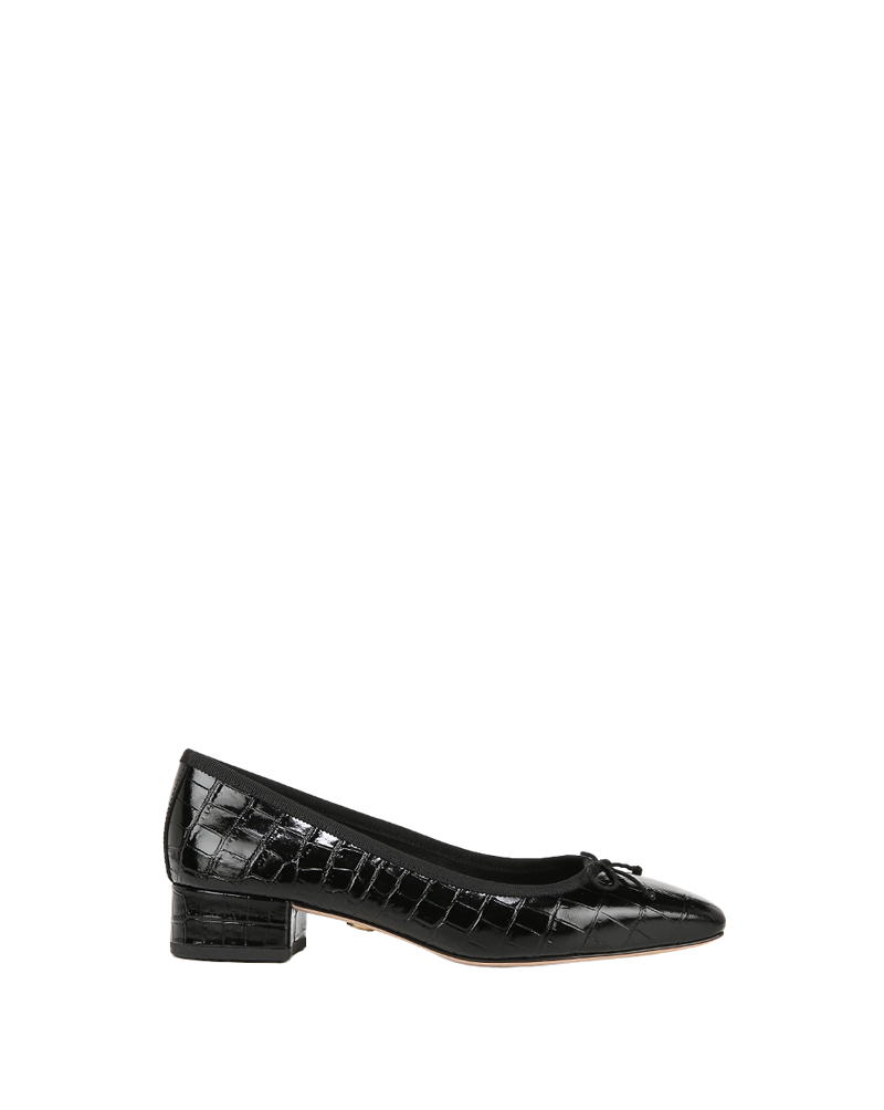 Cecile Croc-Embossed Ballet Pump