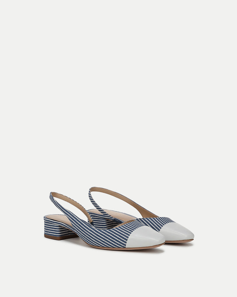 Cecile Denim Cap-Toe Slingback