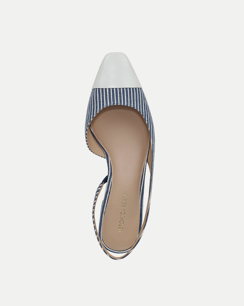 Cecile Denim Cap-Toe Slingback