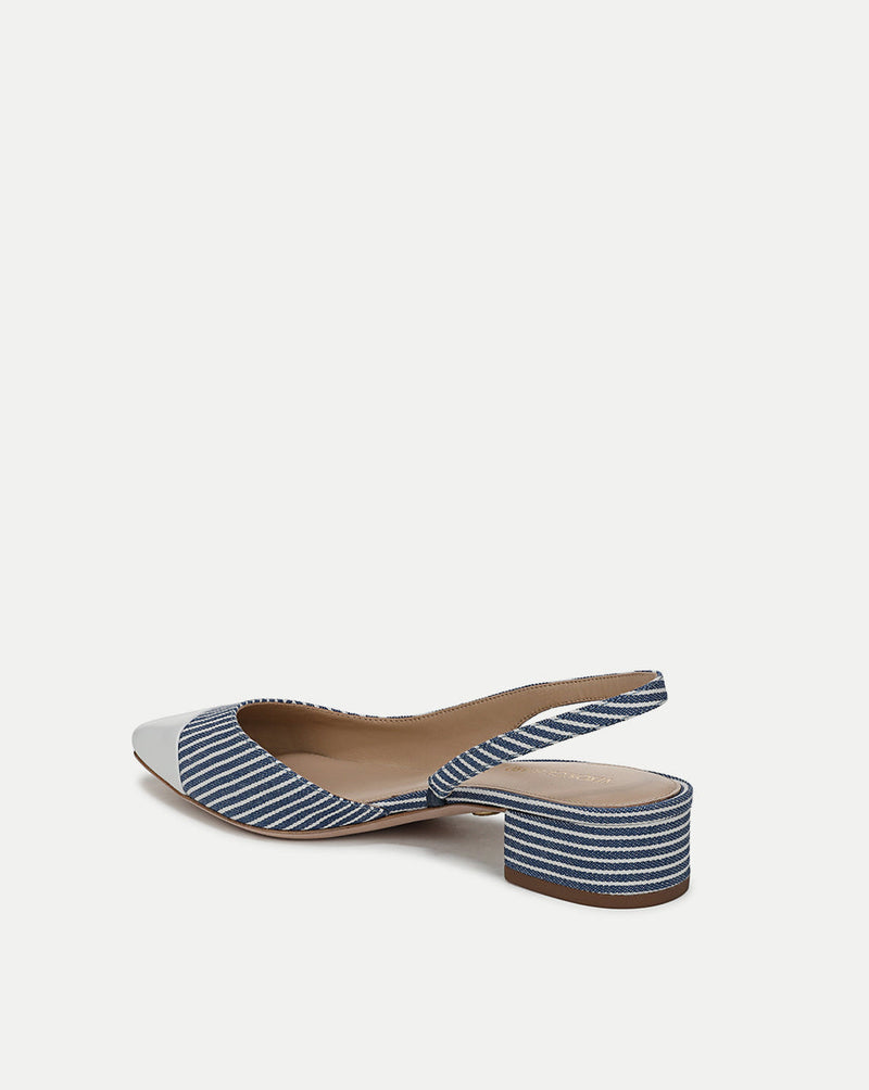 Cecile Denim Cap-Toe Slingback