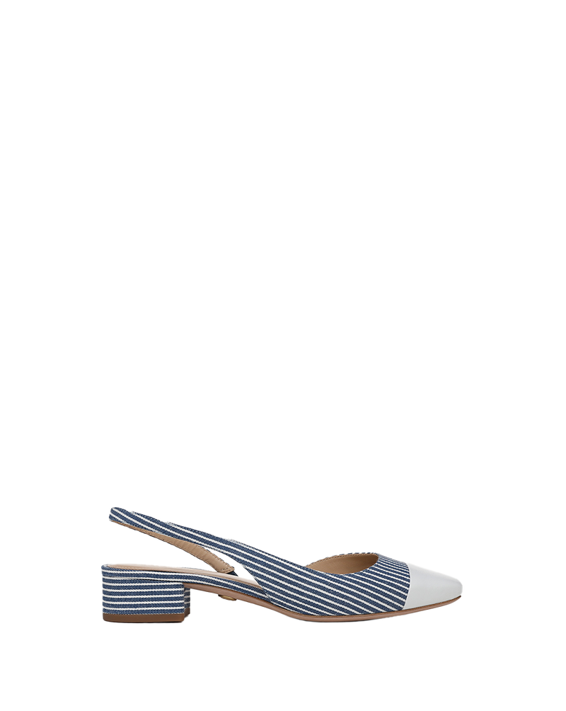 Cecile Denim Cap-Toe Slingback