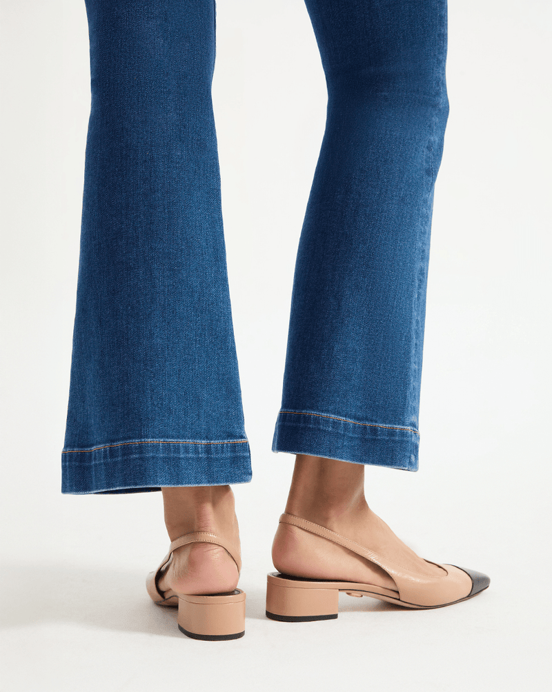 Cecile Leather Cap-Toe Slingback