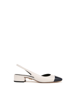 Cecile Leather Cap-Toe Slingback