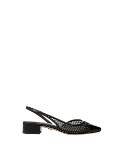 Cecile Rhinestone Mesh Cap-Toe Slingback