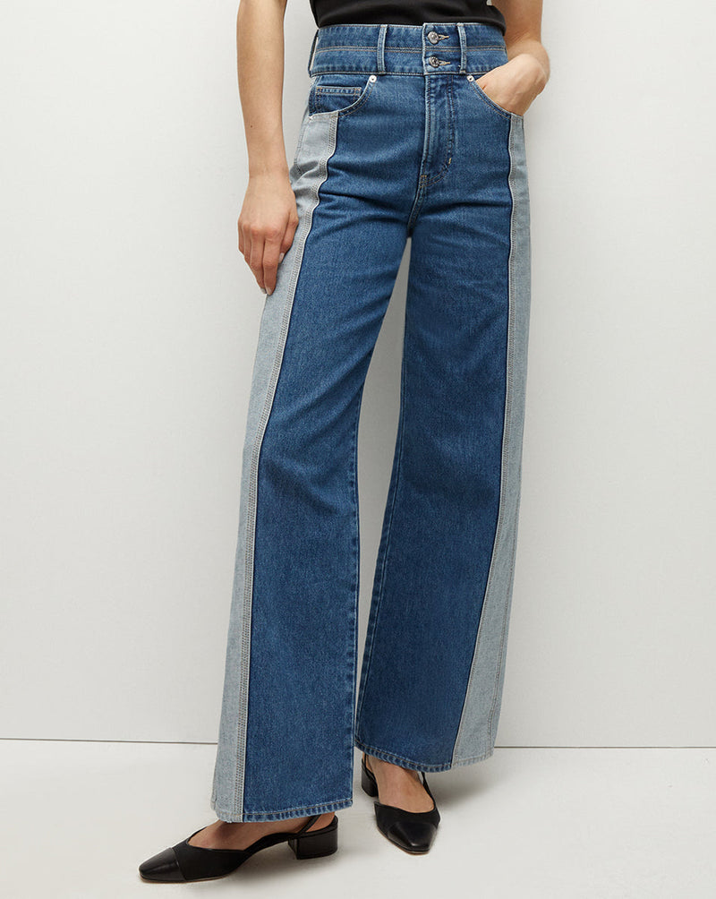Taylor Two-Tone Wide-Leg Jean