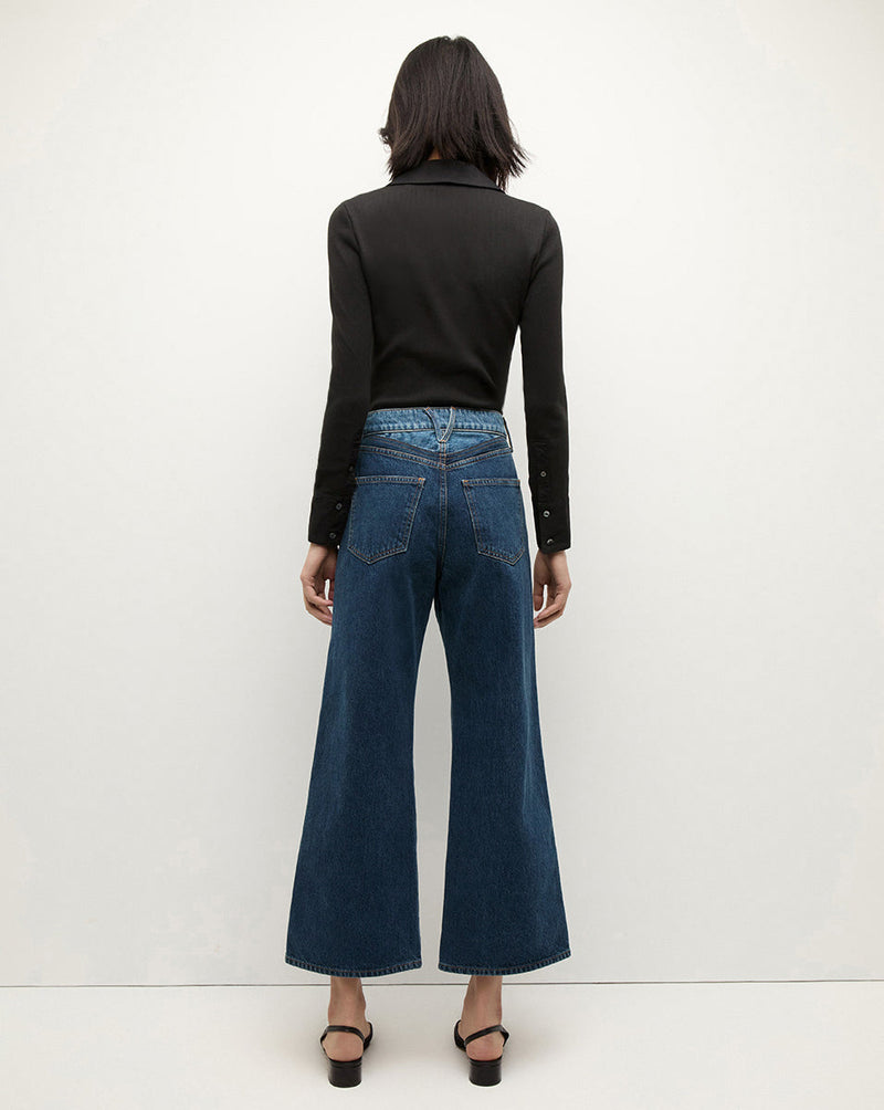 Taylor Two-Tone Cropped Wide-Leg Jean