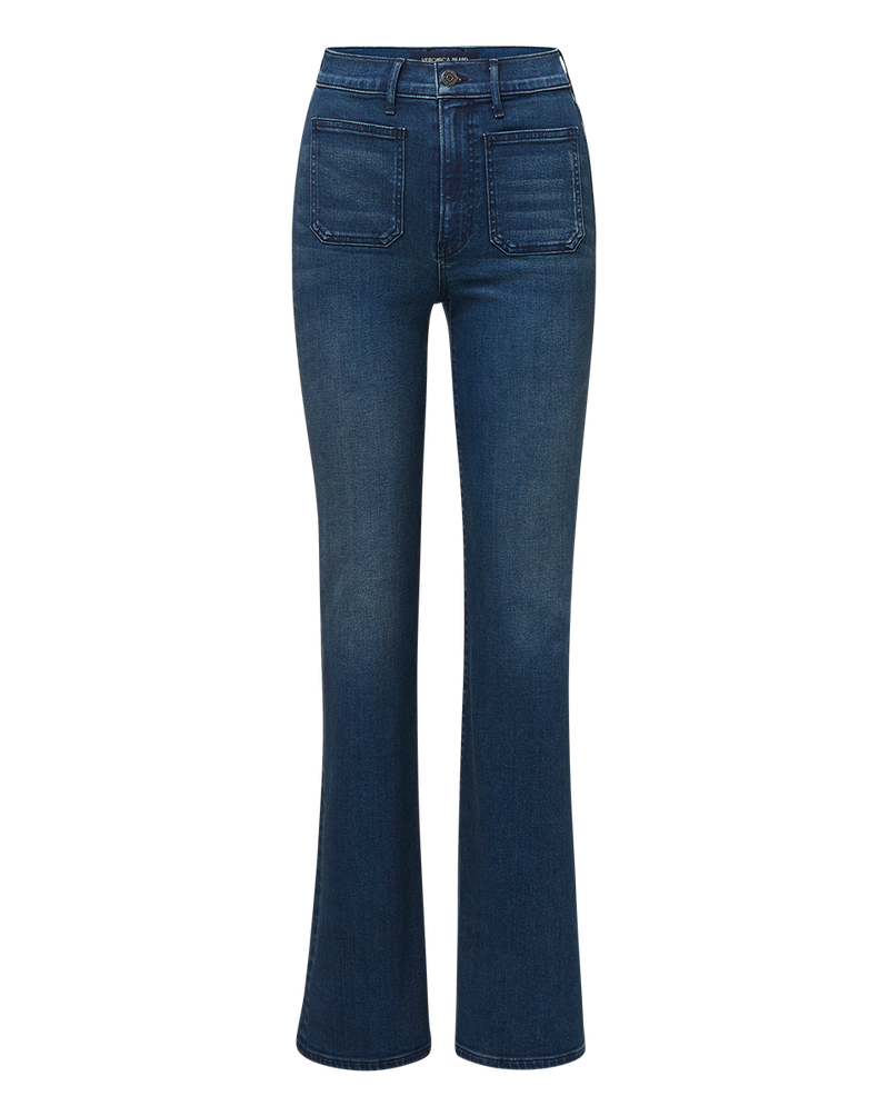 Crosbie Patch-Pocket Slim Wide-Leg Jean