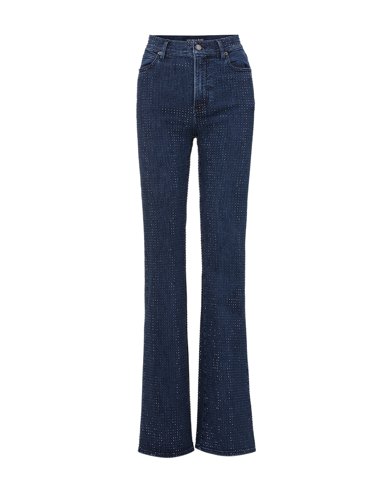 Crosbie Rhinestone Slim Wide-Leg Jean