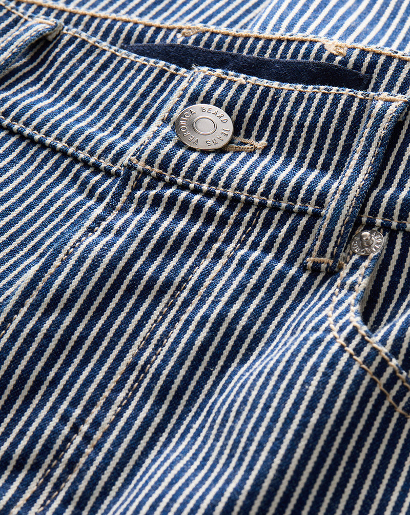 Crosbie Striped Slim Wide-Leg Jean