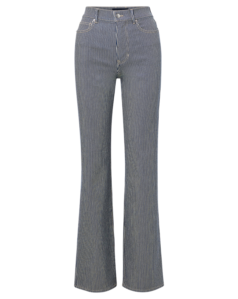 Crosbie Striped Slim Wide-Leg Jean