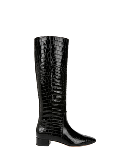 Cecile Croc-Embossed Tall Boot