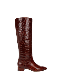 Cecile Croc-Embossed Tall Boot | Wide-Calf