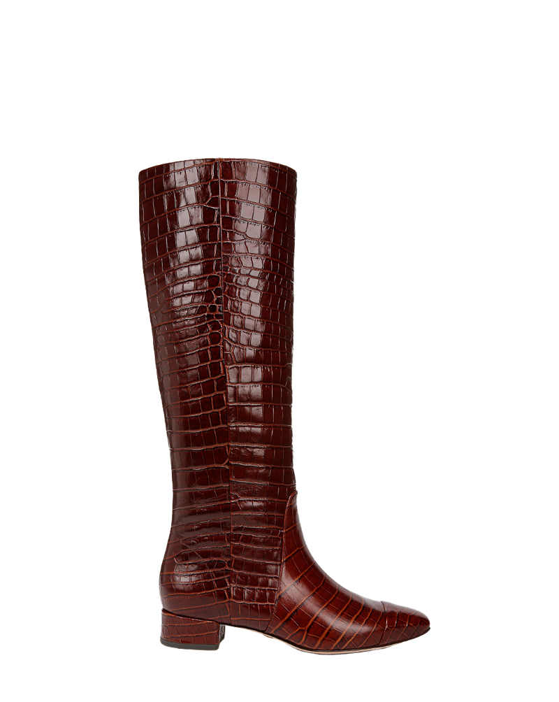 Cecile Croc-Embossed Tall Boot | Wide-Calf